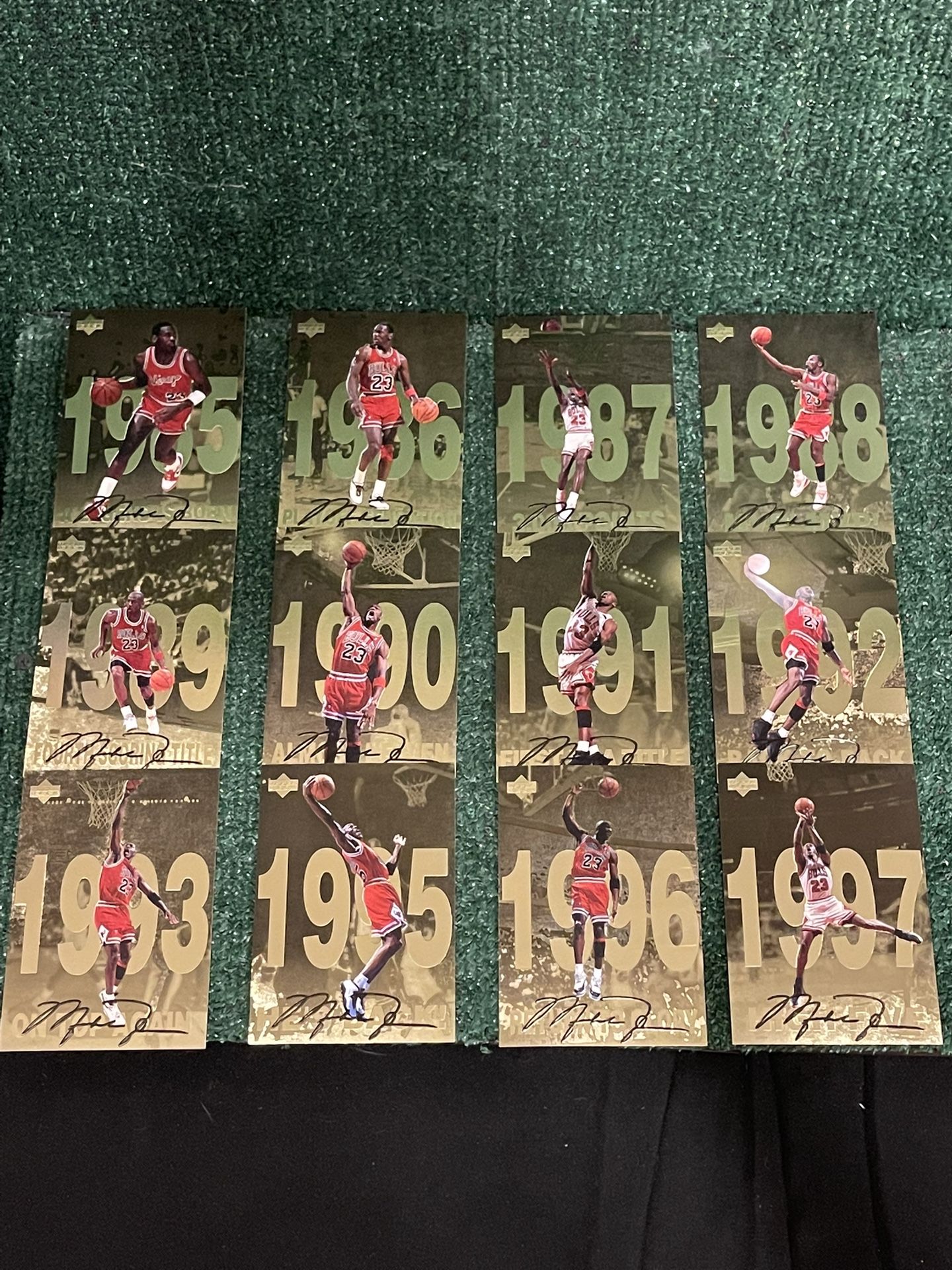 1998 Upper Deck Gatorade Michael Jordan #23 Gold Jumbo Cards Complete Set Of 12