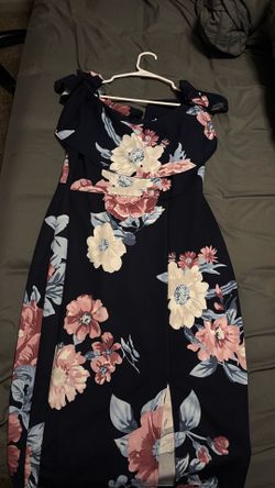 Navy blue flower dress