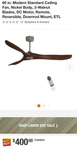60 in. Modern Ceiling Fan with Remote