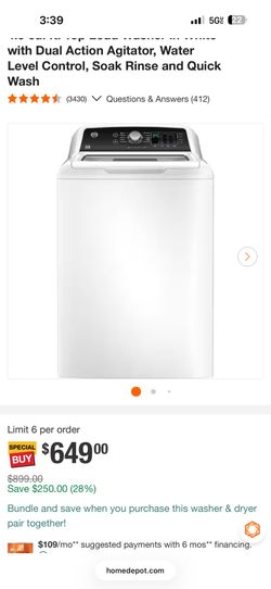 GE washer