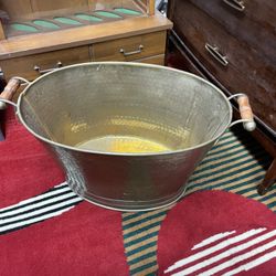 Large Antique Brass Bin 