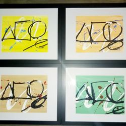 hand paint art pictures in frame 