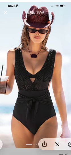Cupshe Black One-Piece Swimsuit XL
