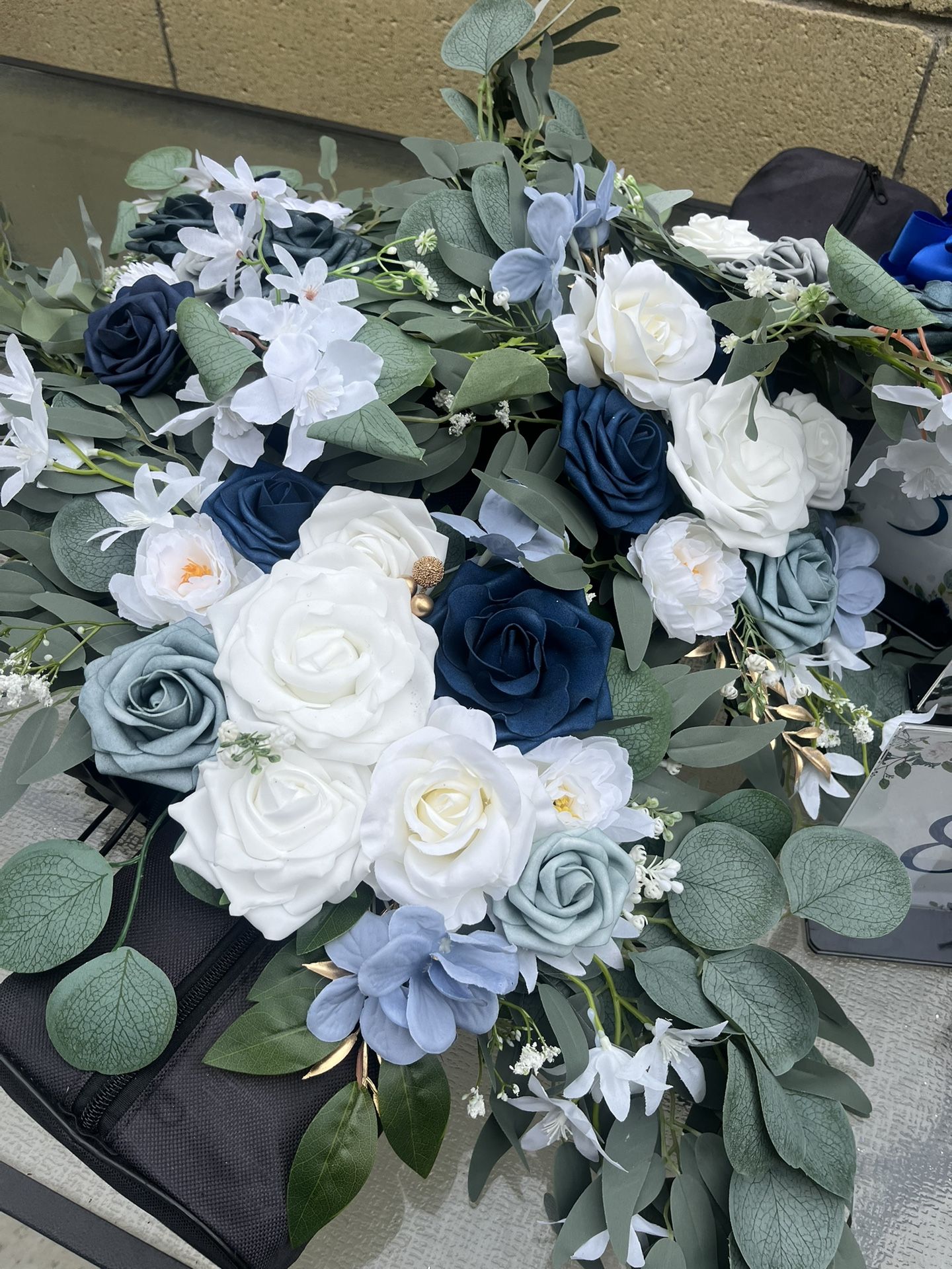 Royal Blue /Dusty Blue Artificial Flowers