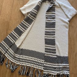 [Like New]Oversize Woven Knit Full Lenght Cardigan