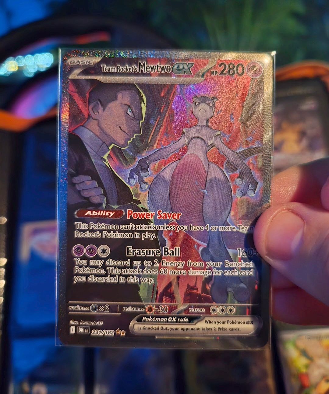 Team Rocket's Mewtwo ex Special Illustration Rare Pokemon Card
