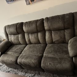 Gray Reclining Sofa