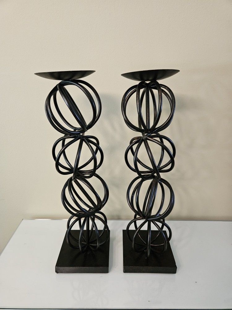 Set of 2 Candle Holders 18"Tall