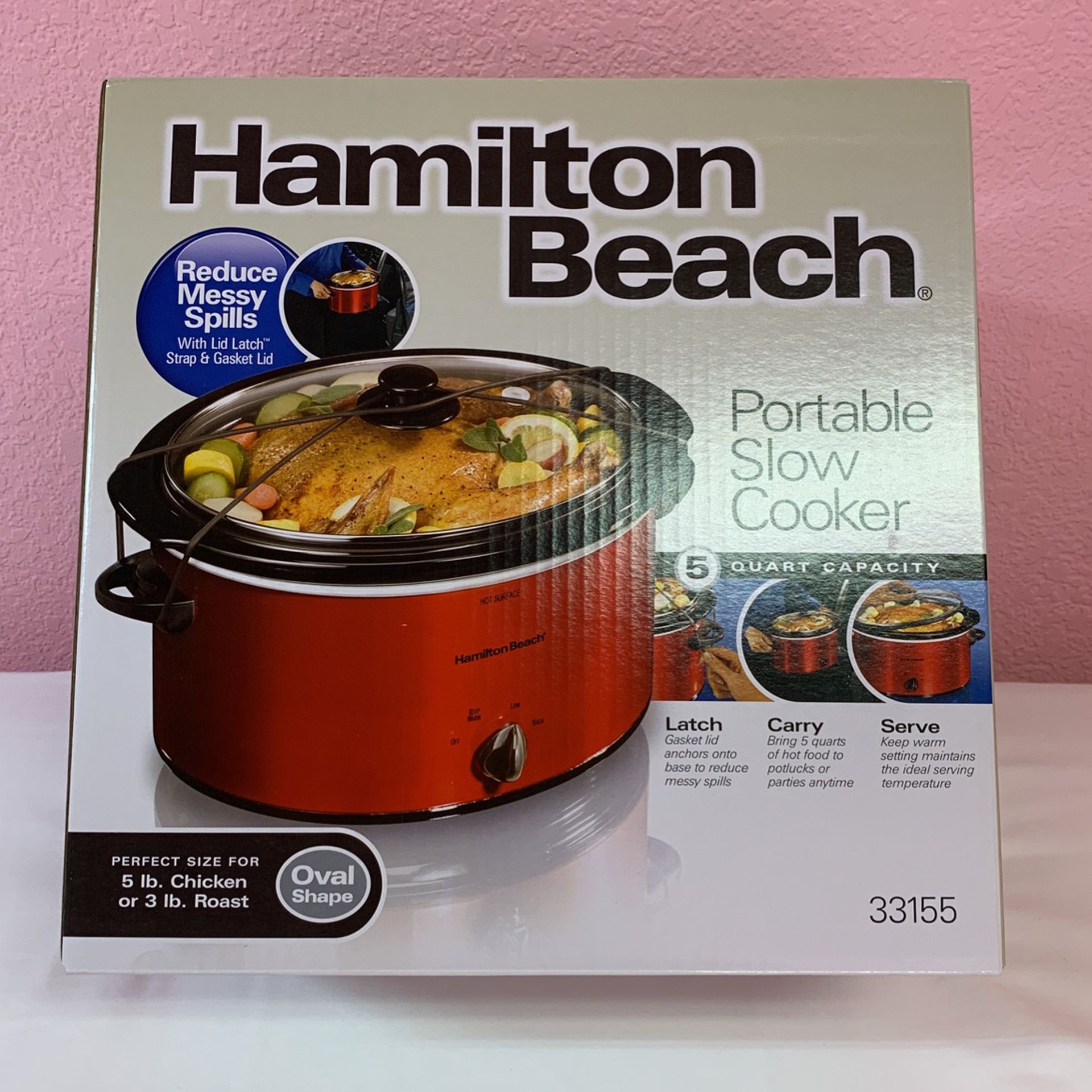 Hamilton Beach 5 Quart Portable Slow Cooker