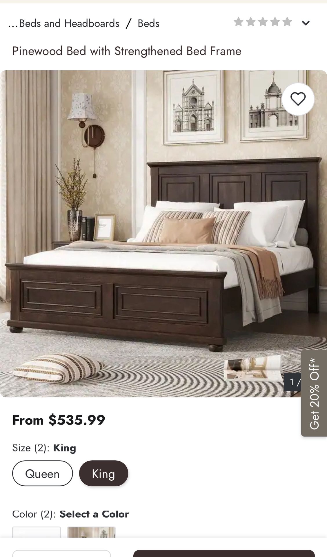 King bed frame (2 months old) new