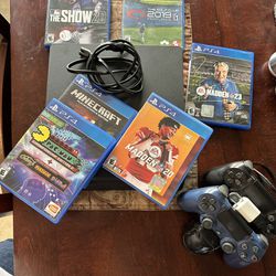 PS4 With Rechargeable Controllers And 6 Games