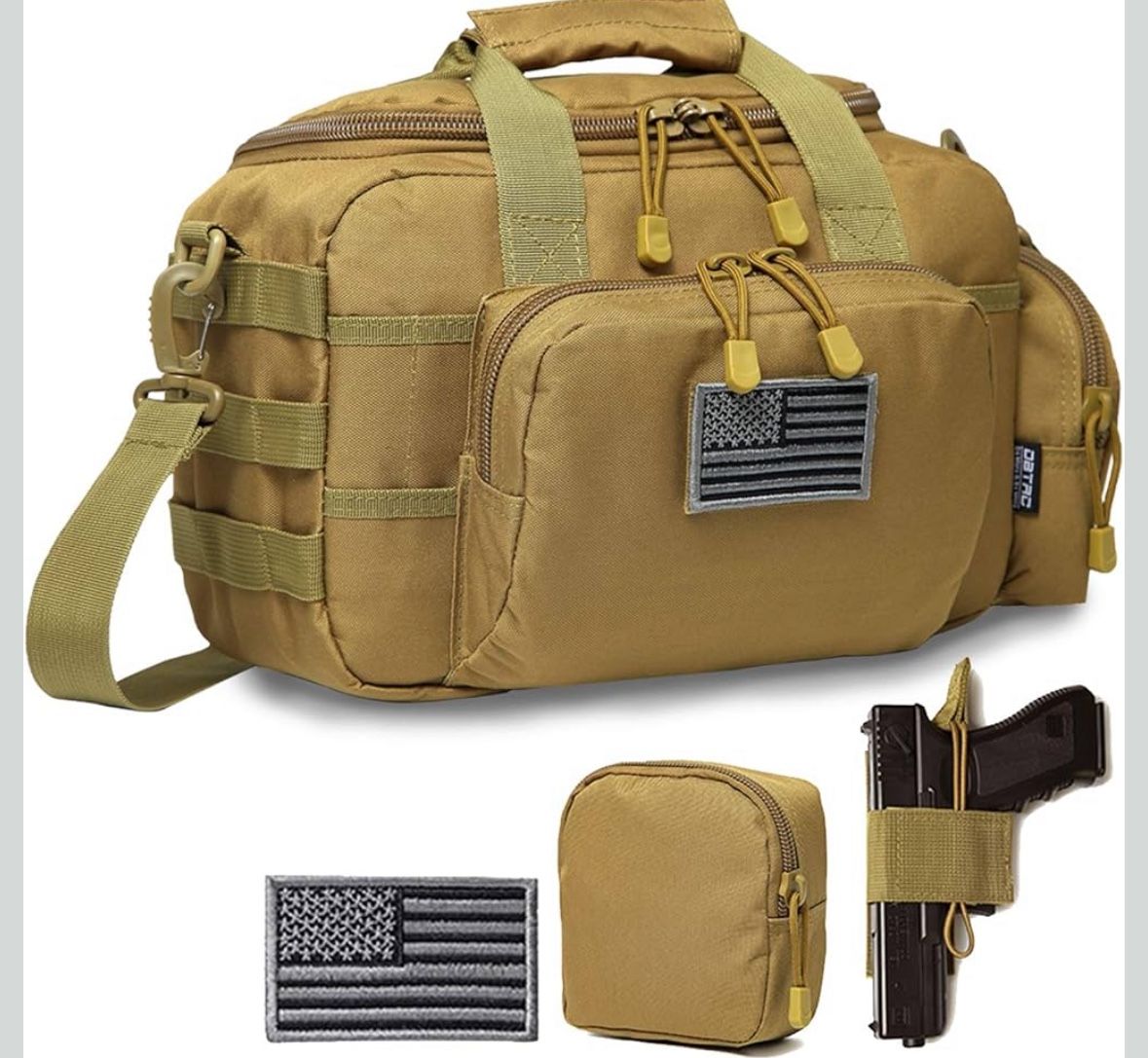 DO MORE & BE MORE Gun Case Bag Small | Tactical 2-Pistol Bag Handgun Duffle Bag