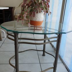 Glass And Metal Table