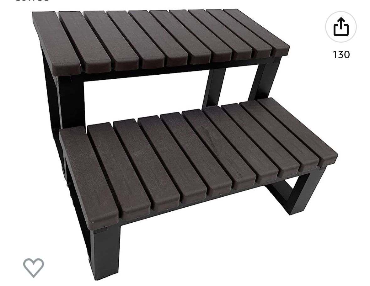 ACYED Hot Tub Spa Steps Upgrade Universal Aluminum Spa Steps,Fit for Any Hot Tub Shape and Size, Anti-Scratch Stairs Coffee