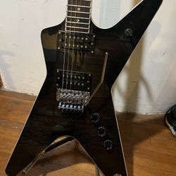 Dean ML Trans Black Guitar W/Hardshell Case 