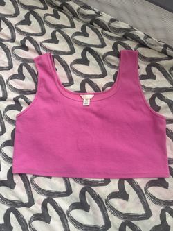 Pink Ribbed Crop Tank Tops Set of 2
