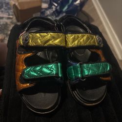 Kurt G’s Metallic Quilted Strap Sandals