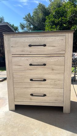 White wood grain dresser