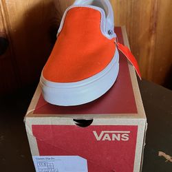 VANS Classic Slip-On Color Orange Shoes Size 11 Men....New