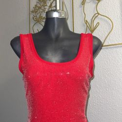 Red Rhinestone Bodysuit