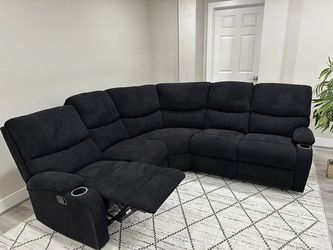 Fabric Sectional Sofa Reclining In Black BRAND NEW $599