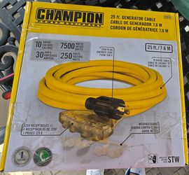 Champion Power Equipment 25-Foot 30-Amp 125/250-Volt Fan-Style Generator Extension Cord (L14-30P to four 5-20R)
