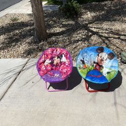 Mickey And Minny Mouse Folding Toddler Chair