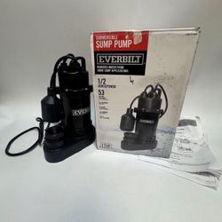 🔥 1/2 HP Aluminum Sump Pump Vertical Switch 53 Gal (retail $201)