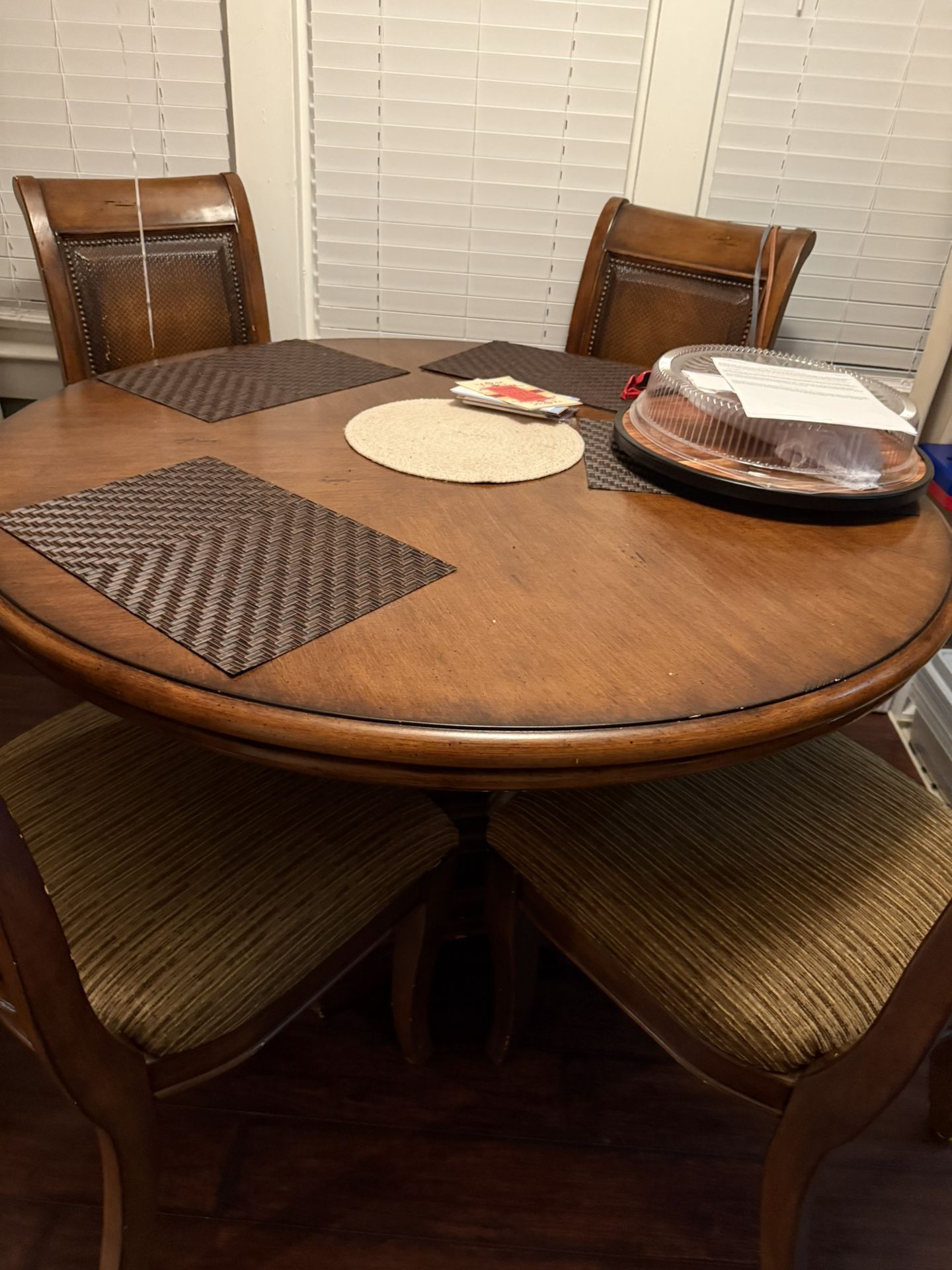 solid wood table and chairs