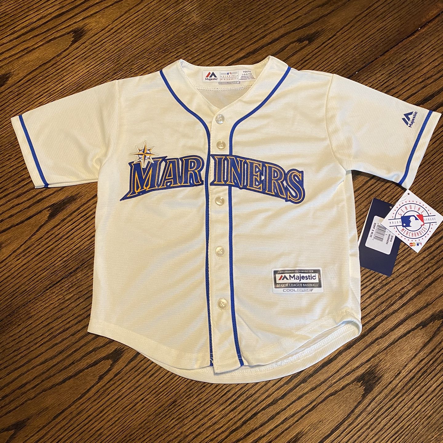 New! Youth Size 6/7 Mariners Jersey. Sunday Cream Color for Sale