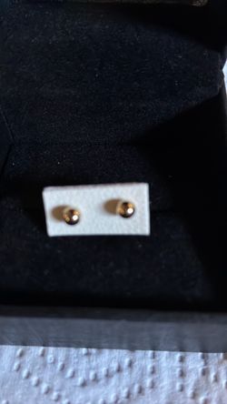 Gold Ball Stud Earrings