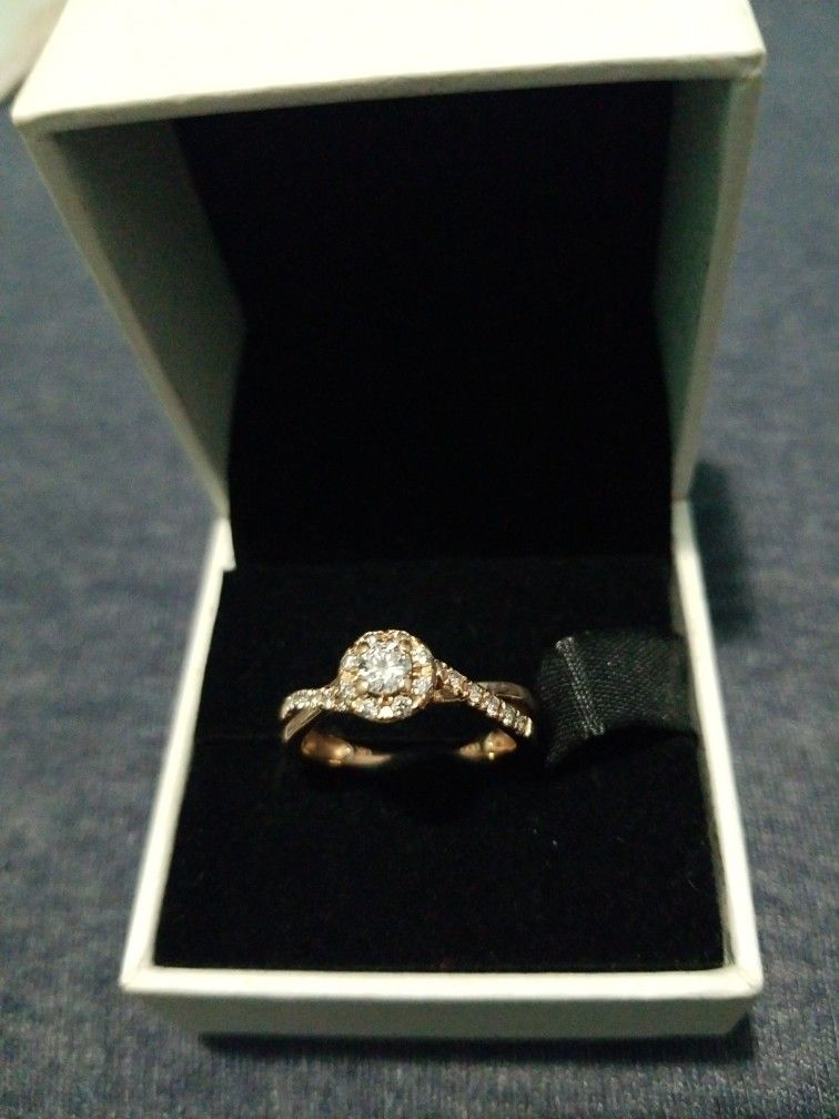 14KR 1/2CTW BR HALO ENG RING