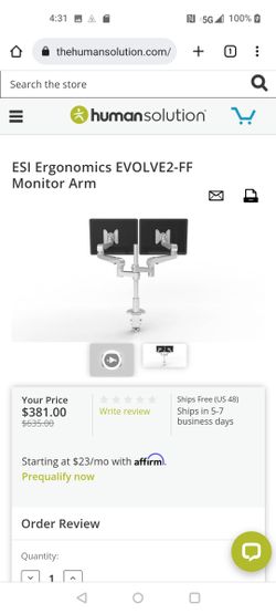 Esi Ergonomics Evolve Dual Monitor Mount