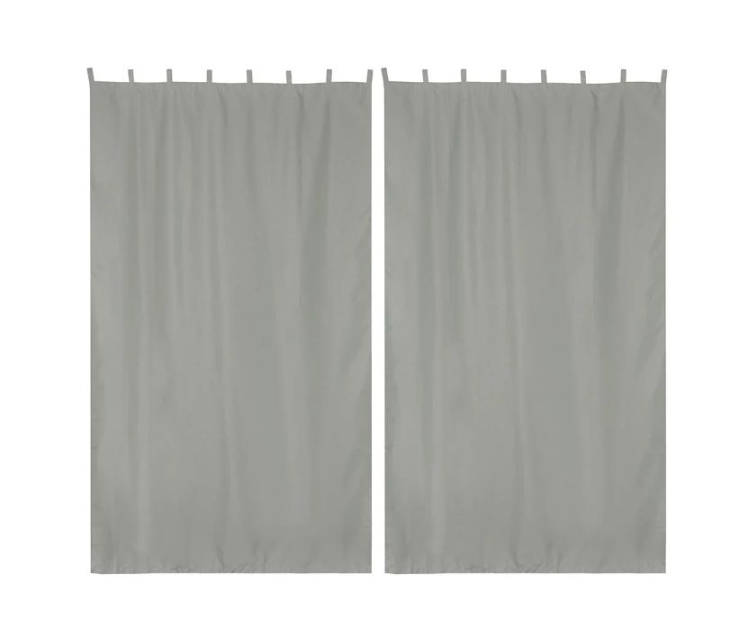 2-Pcs Outdoor Tab Top Curtain Panel, 54Wx96L in Gray - Halloween Sale