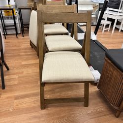 Set of 4 Folding Upholstered Dining Chairs