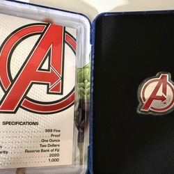  Avengers 2020  Fiji  .999 fine silver coin rare one ounce fine silver only 1000