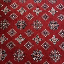 Vintage Taj Abdal Red Turkish Rug 