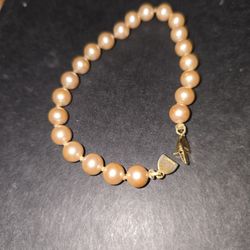 7 Inch Bracelet Vintage Faux Pearls With Gold Tone Fish Hook Clasp Marked Monet Fits 7 Inch Wrist