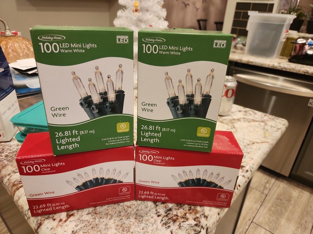 100 Brand New White Christmas Lights