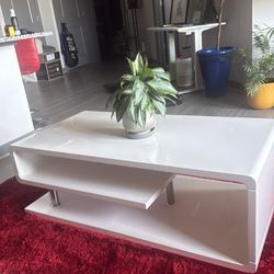 Modern white acrylic coffee table