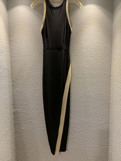 Cameo long black dress with gold. Size S.
