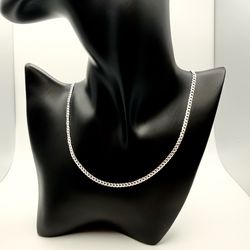 Diamond Cut Cuban Chain - 925 Silver - 20"