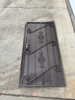 Metal security gate residential house
