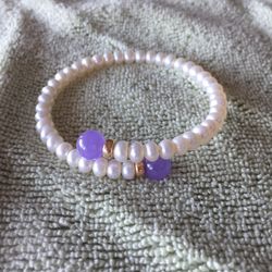 Pearl And Amethyst Cuff Bracelet