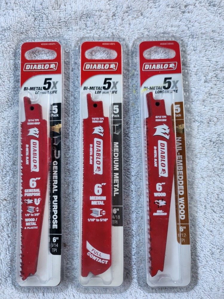 Diablo 6" Sawzall Blades 5 Pack