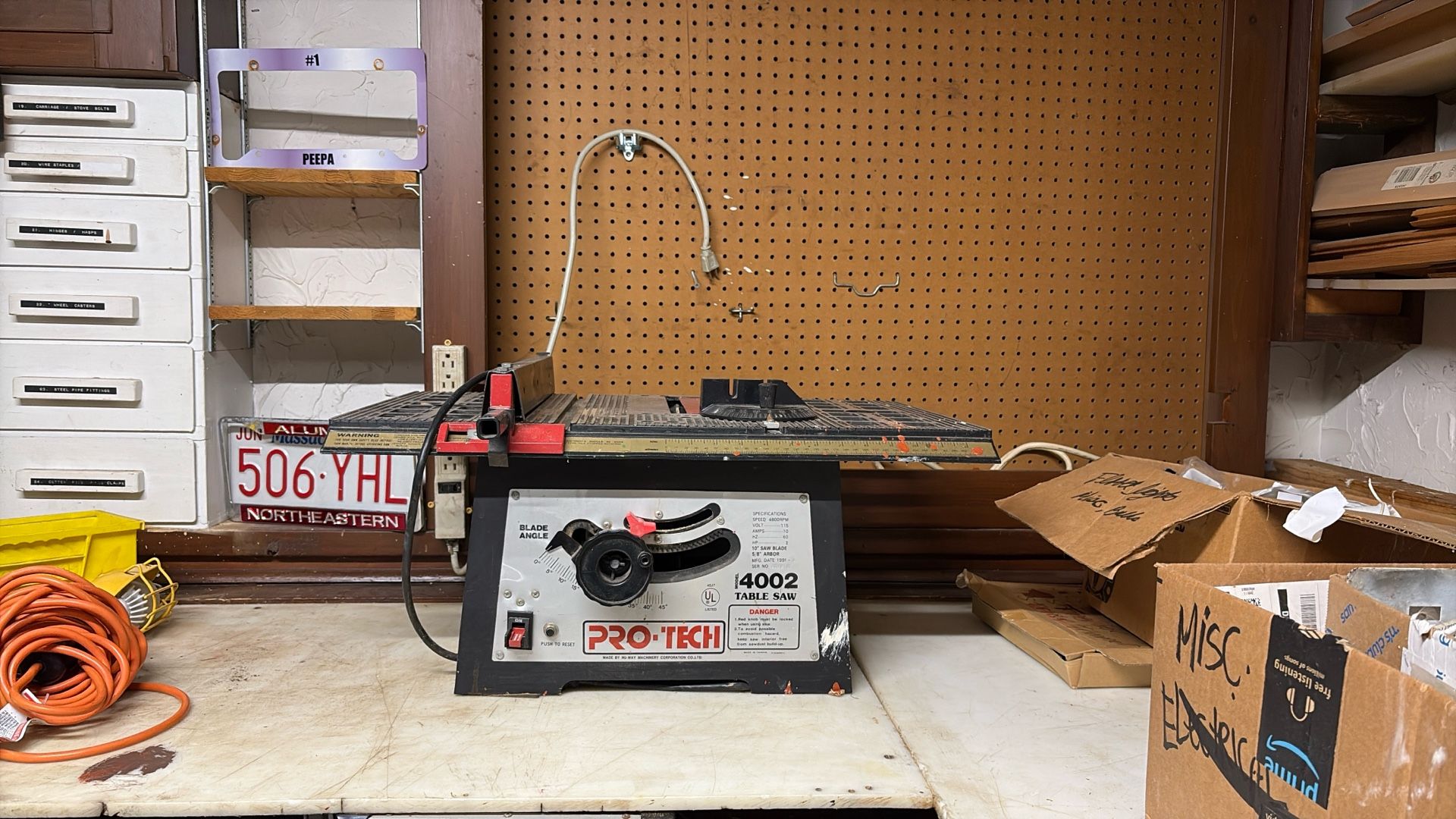 Pro-Tech Table Saw, 10” Saw Blade, 5/8” Arbor