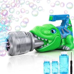 Dinosaur Bubble Gun for Kids Ages 4-8, Bubble Blower Machine