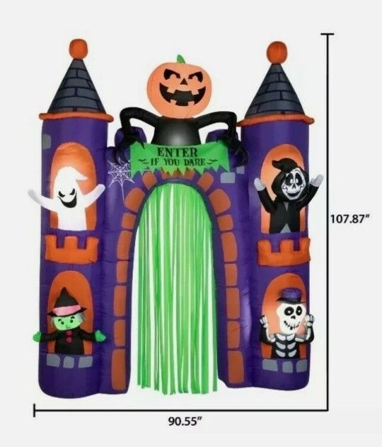 HALLOWEEN  INFLATABLE  ARCH  HAUNTED  CASTLE 9FT. 