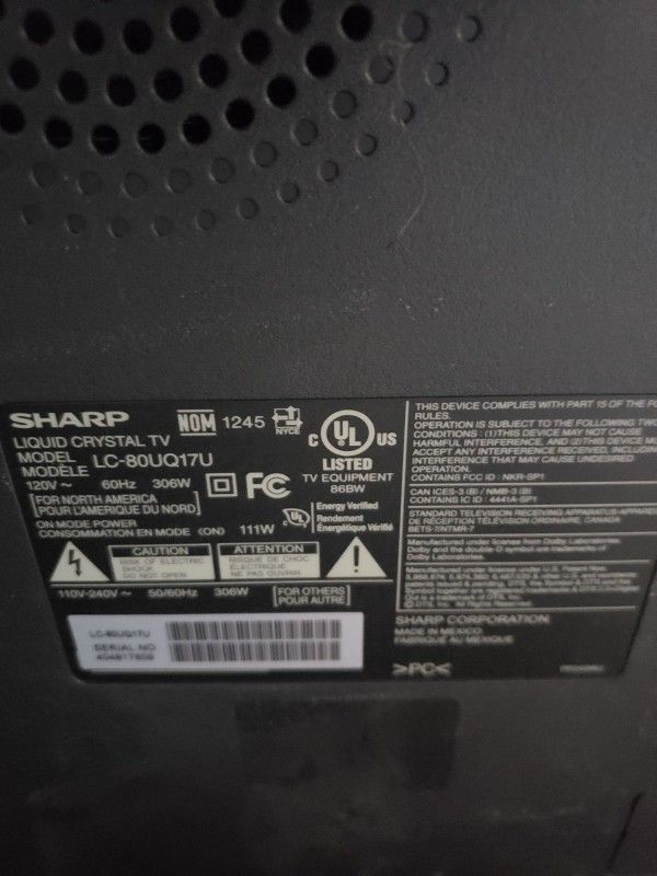 Sharp Aquos 80" 4k Tv