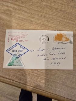 Rattlesnake Island stamps and envelope